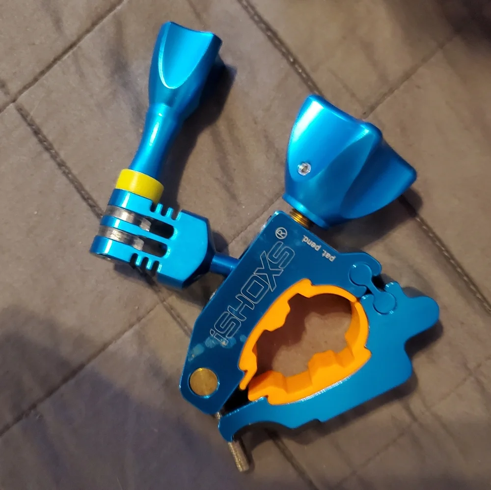 Blue and Orange Tripod Mount Clamp